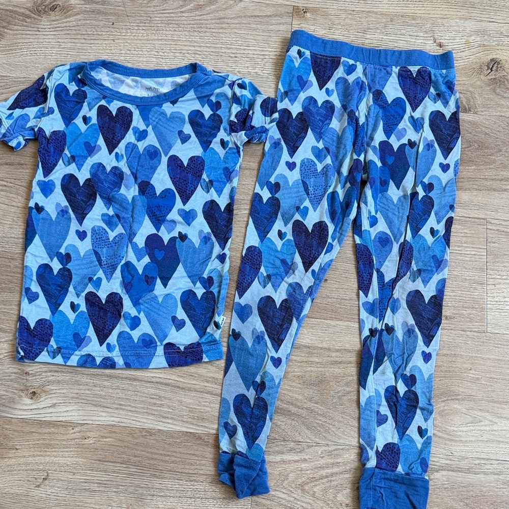 Little Sleepies Blue Hearts PJs 4T